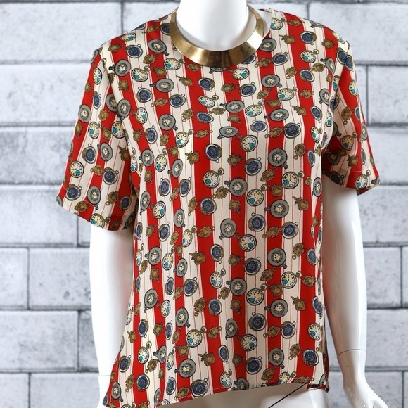 Vintage Clock Blouse - Picture 1 of 2